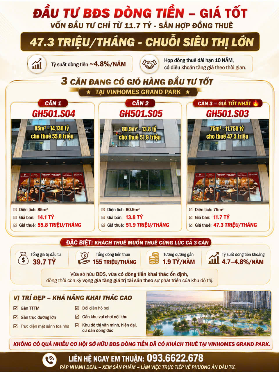 ĐẦU TƯ BẤT ĐỘNG SẢN DÒNG TIỀN – GIÁ TỐT VỐN ĐẦU TƯ CHỈ TỪ 11.7 TỶ - SẴN HỢP ĐỒNG THUÊ 
