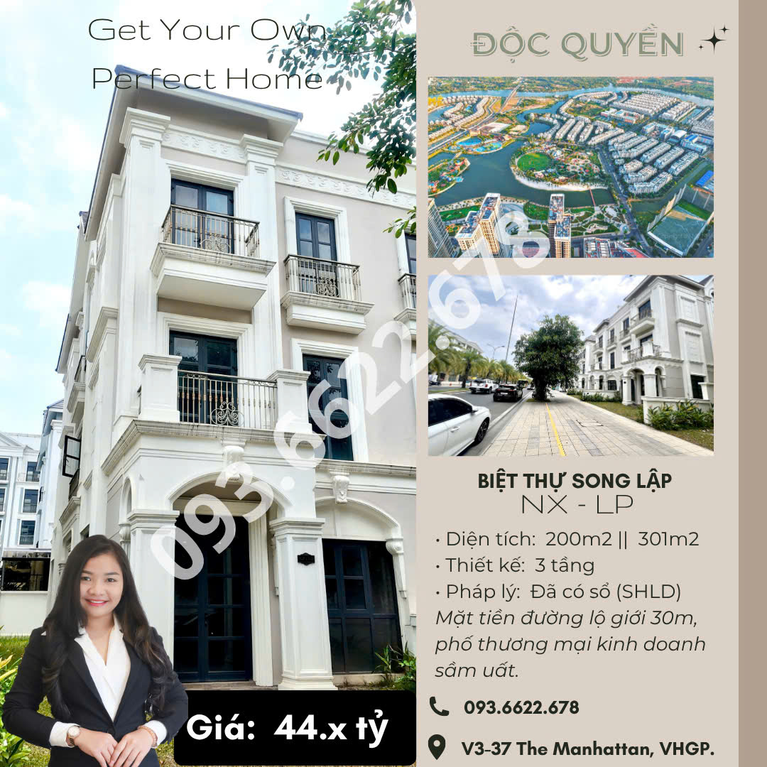 BÁN BIỆT THỰ SONG LẬP